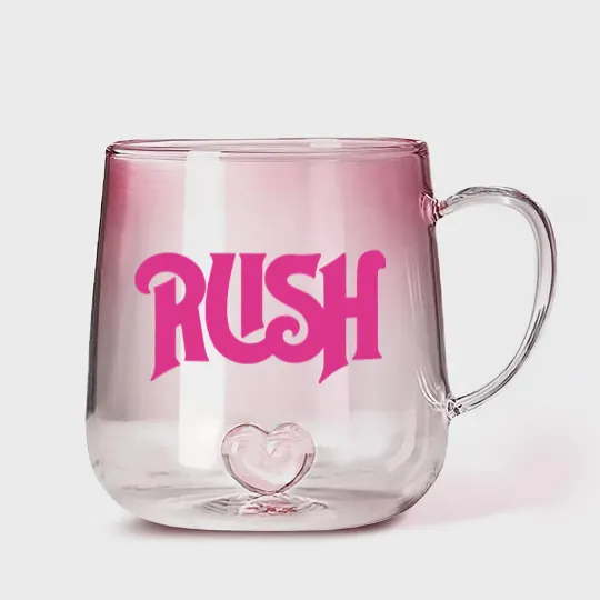 Discover rush, rush logo, rush merch, rush band, rush rock band, rush officials Gradient Glass Mugs