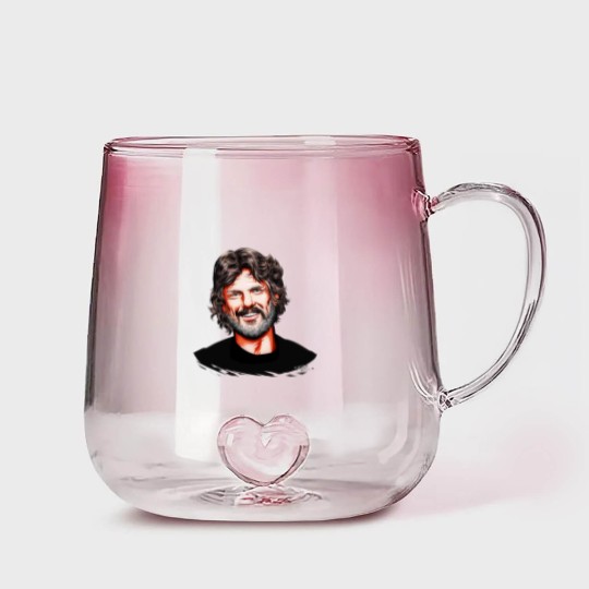 Discover Kris Kristofferson - An illustration by Paul Cemmick Gradient Glass Mugs