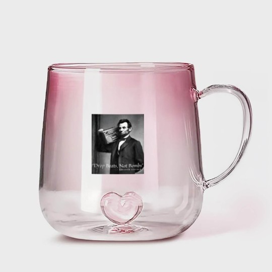 Discover Drop Beats Not Bombs Abraham Lincoln Funny Honest Abe Gradient Glass Mugs