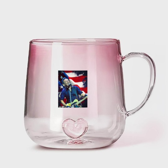 Discover Bruce Springsteen Graphic Gradient Glass Mugs  Bruce Springsteen Gradient Glass Mugs Tour 2024 Gradient Glass Mugs