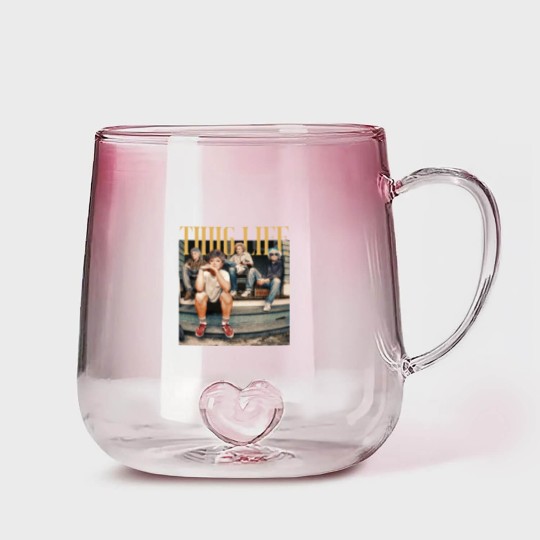 Discover Thug Life Stay Golden Gradient Glass Mugs Womens Vintage Gradient Glass Mugs 80s TV Gradient Glass Mugs Retro Womens Funny Gradient Glass Mugs Trendy  Womens Oversized Gift For Her