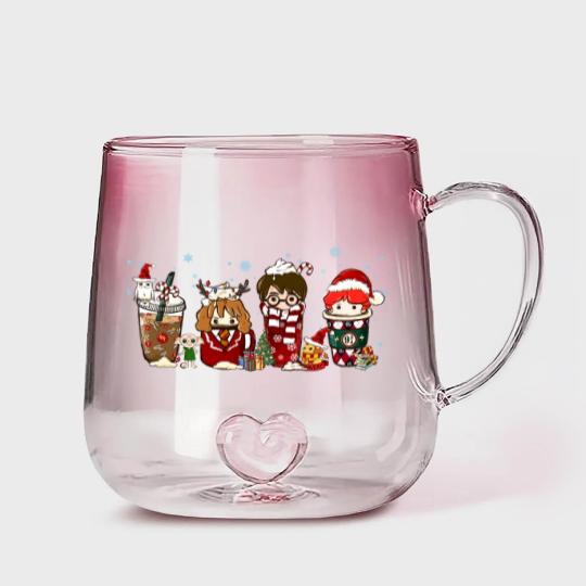Discover Christmas Gradient Glass Mugs, Christmas Coffee Gradient Glass Mugs, Kids Christmas Gradient Glass Mugs