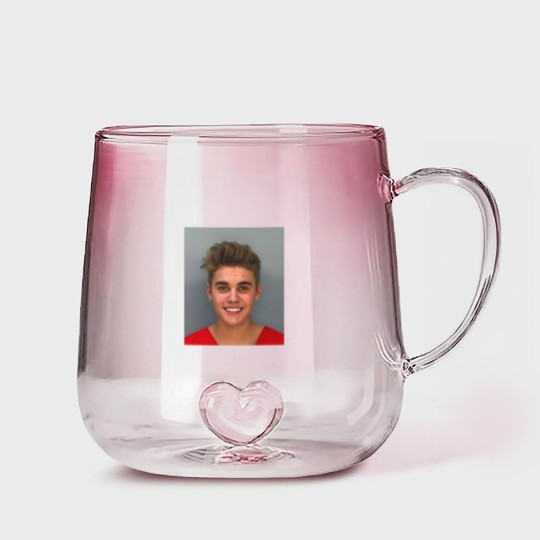 Discover Justin Bieber Mugshot Gradient Glass Mugs, Justin Bieber Gradient Glass Mugs