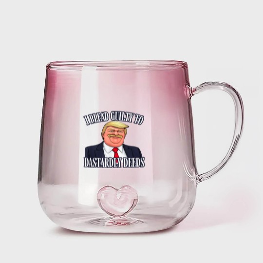 Discover Dastardly Deeds Funny Trump Cartoon Style Graphic Gradient Glass Mugs