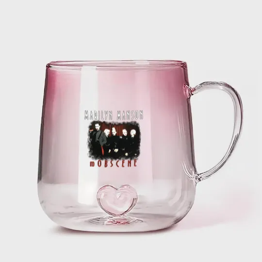 Discover Marilyn Manson mOBSCENE Gradient Glass Mugs, Vintage Alt Goth Rock Music