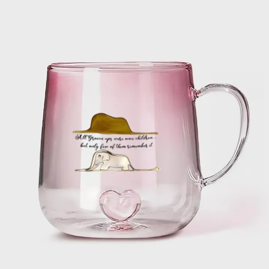 Discover Le Petit Prince Gradient Glass Mugs, Little Prince Gradient Glass Mugs, Boa Elephant or Hat Gradient Glass Mugs, Prince and Fox Gradient Glass Mugs