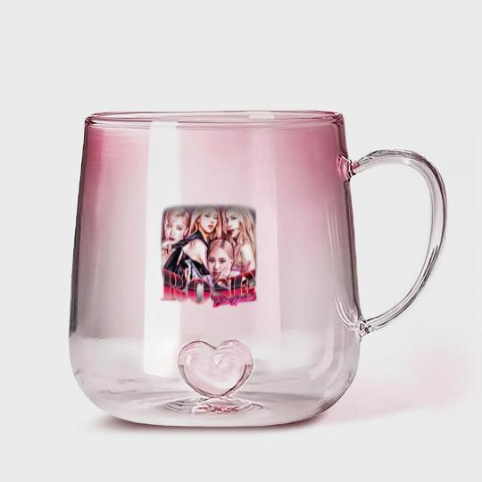 Discover Rose Kpop Gradient Glass Mugs, Blackpink Gradient Glass Mugs, Rose