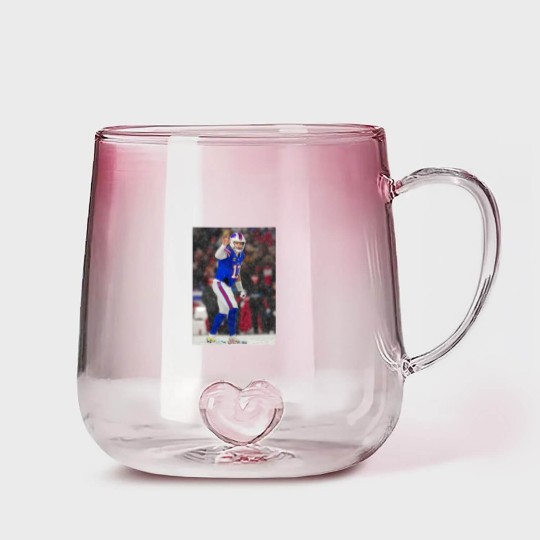 Discover Josh Allen Football Gradient Glass Mugs, Buffalo Fan Gift