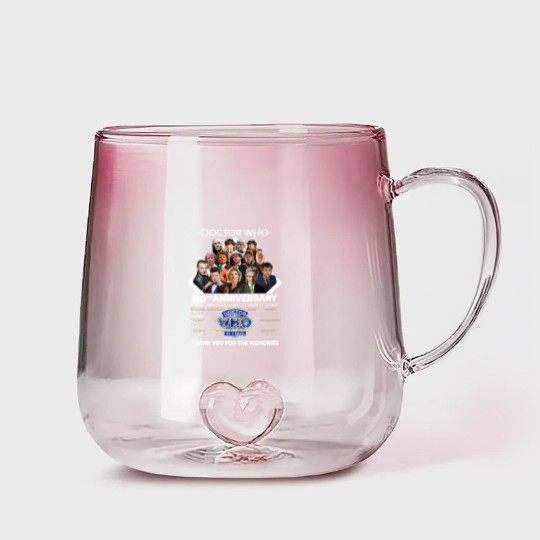 Discover Doctor Who 60th Anniversary 1963-2023 Thank You For The Memorie1 Signature Gradient Glass Mugs