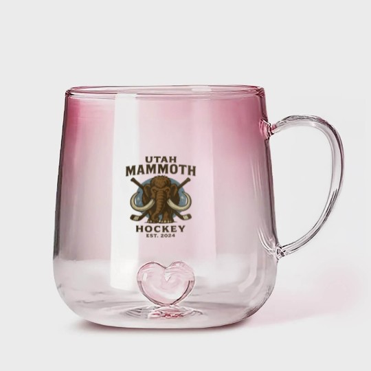 Discover Utah Mammoth Hockey Gradient Glass Mugs, Utah Mammoth Gradient Glass Mugs, Unisex Sports Gradient Glass Mugs