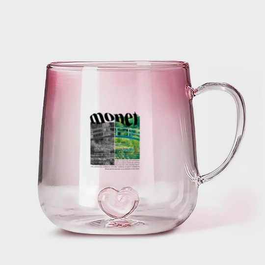 Discover Claude Monet Gradient Glass Mugs, Minimalist Art, The Water-Lily Pond Gradient Glass Mugs
