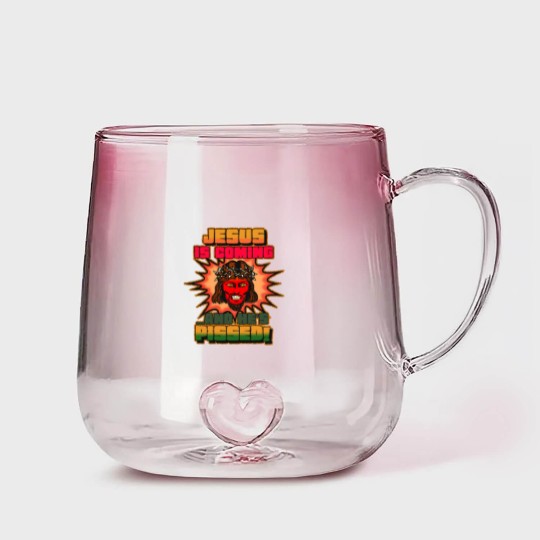 Discover JESUS IS COMING AND HE'S PISSED Gradient Glass Mugs