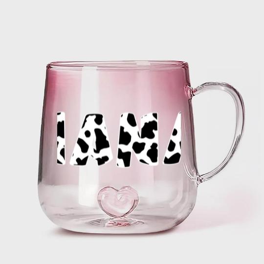 Discover Nana Cow Print Cow Pattern Gradient Glass Mugs