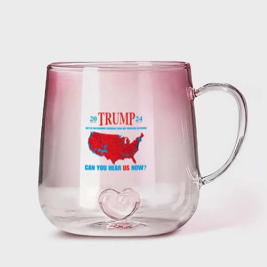 Discover Trump Coverage Can You Hear Us now Gradient Glass Mugs