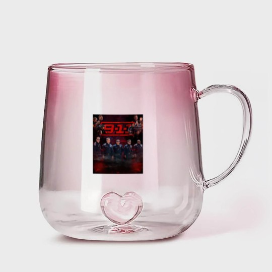 Discover 9-1-1  Cast Purple Red Haze Gradient Glass Mugs