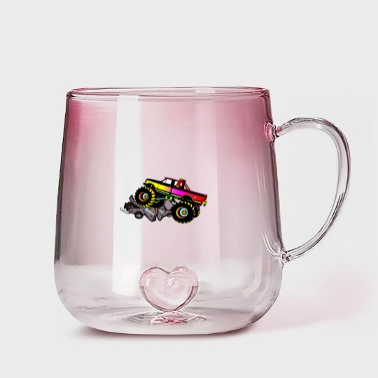 Discover Monster Truck Gradient Glass Mugs