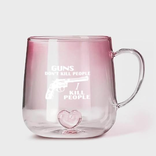 Discover Guns don't kill people, I kill people Gradient Glass Mugs, happy gilmore Adam Sandler Gradient Glass Mugs