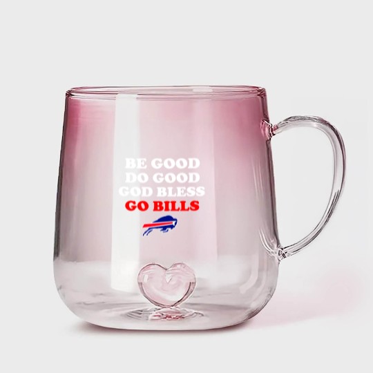 Discover Be Good Do Good God Bless Go Bills, Josh Allen Gradient Glass Mugs