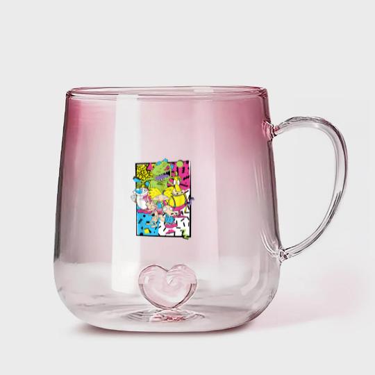 Discover Old School Cartoons 90's Gradient Glass Mugs