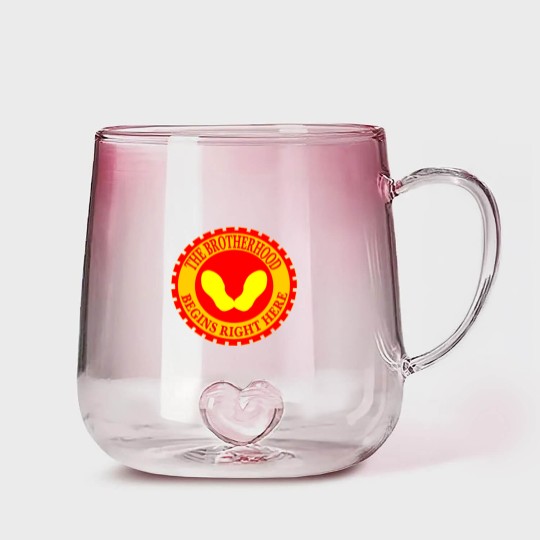 Discover The Brotherhood Begins Right Here Yellow Footprint Gradient Glass Mugs