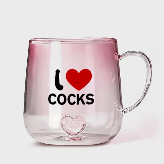 Discover I Love Cocks Gradient Glass Mugs