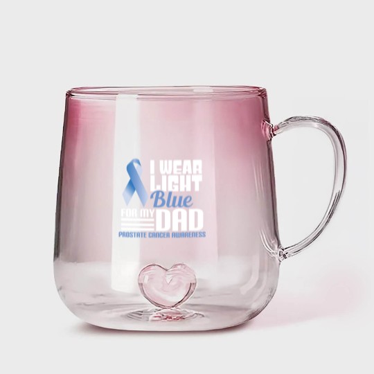 Discover I Wear Light Blue For Dad Gradient Glass Mugs Prostate Cancer