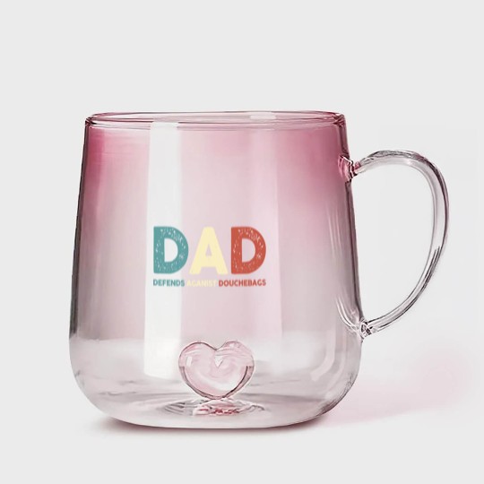 Discover Dad Defends Aganist Douchebags Gradient Glass Mugs