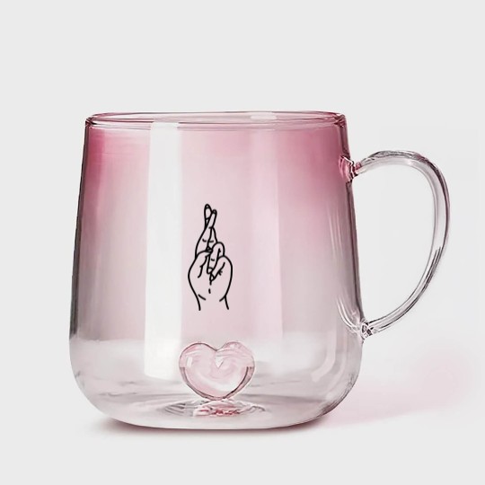 Discover Hand Fingers Crossed Gradient Glass Mugs