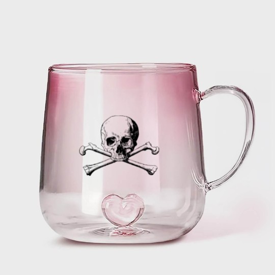 Discover Skull and cross bones Gradient Glass Mugs