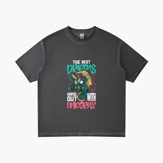 Discover The Best Dragons Hang Out With Unicorns Gift For A Gradient T Shirts