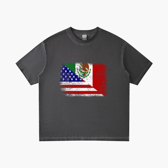 Discover Vintage Mexican American Flag Gradient T Shirts