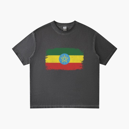 Discover Distressed Ethiopia Flag Design Gradient T Shirts