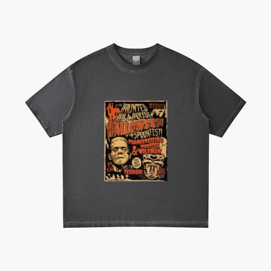 Discover Frankenstein and Wolfman Vintage Retro Halloween , 80's Horror Gradient T Shirts
