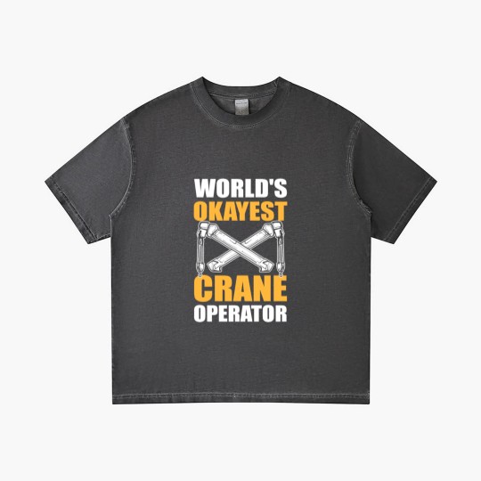 Discover Worlds Okayest Crane Operator Construction Worker Gradient T Shirts