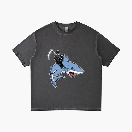 Discover Grim reaper rides a shark Gradient T Shirts