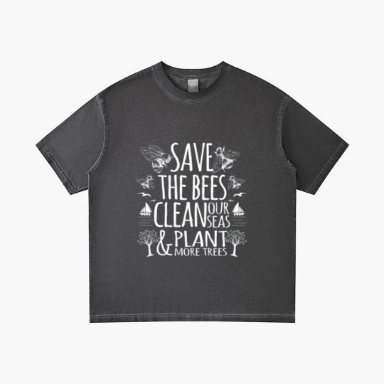 Discover Save The Bees Clean Our Seas Plant More Trees Gradient T Shirts