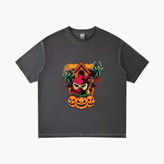 Discover Halloween Ninja Costume Pumpkin Cute Ninja Kids Gradient T Shirts