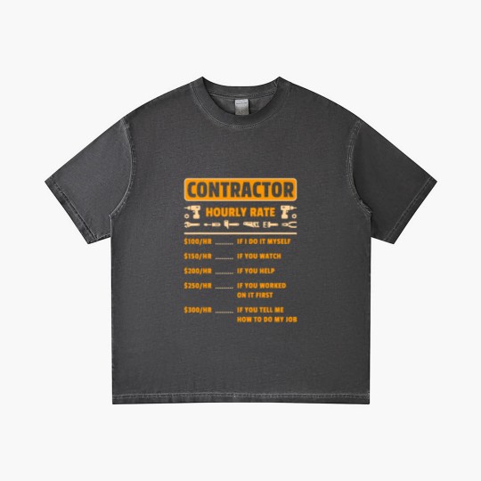 Discover Contractor Hourly Rate Price Chart Labor Funny Gift Handyman Gradient T Shirts
