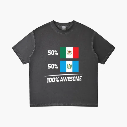 Discover Half Mexican Half Guatemalan Pride Mexico Guatemala Flag Gradient T Shirts