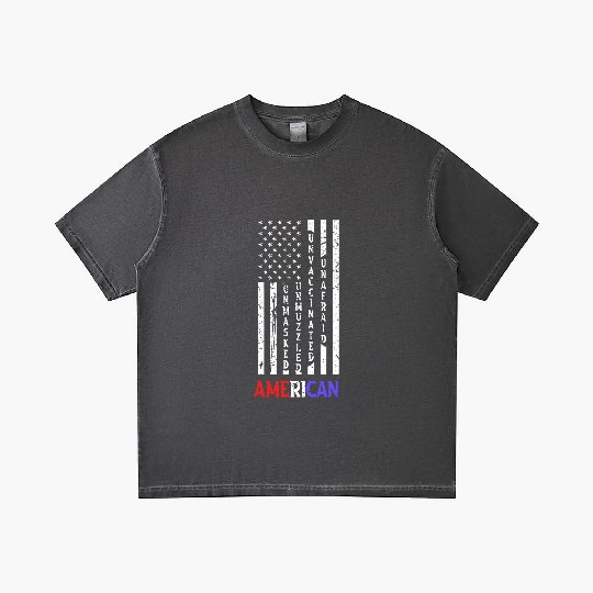Discover Unmasked Unmuzzled Unvaccinated Unafraid American Flag Fan Gradient T Shirts