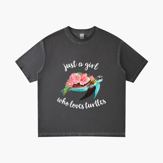 Discover Watercolor Turtle Gradient T Shirts Just A Girl Who Loves Turtles Floral Sea Turtle
