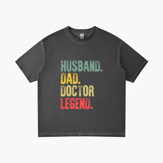Discover Mens Funny Vintage Gradient T Shirts Husband Dad Doctor Legend Retro Gradient T Shirts