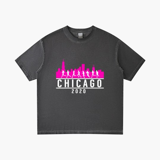 Discover Chicago Skyline Runners Gradient T Shirts