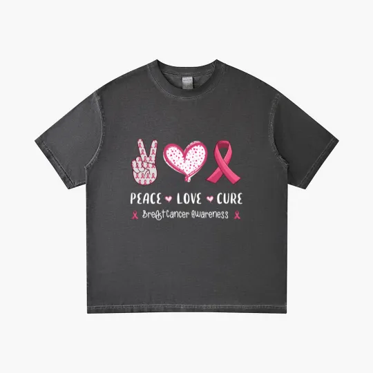 Discover Peace Love Cure Breast Cancer Awareness Gradient T Shirts