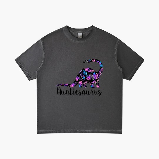 Discover Womens Auntiesaurus Gradient T Shirts Funny Kids Gift for Aunt Cute Graphic Dinosaur Top