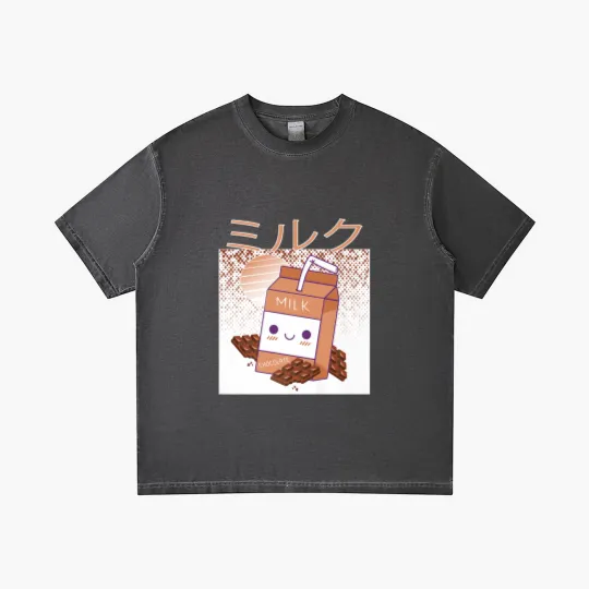 Discover Retro 90s Japanese Kawaii Chocolate Milk Shake Carton Gradient T Shirts