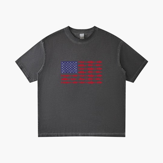 Discover Vintage USA Fish American Flag Gradient T Shirts Fishing Gifts ABS001