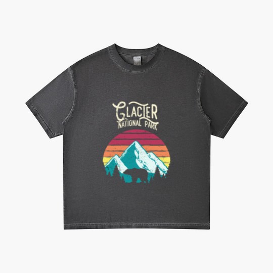 Discover Vintage Glacier National Park Mountain Bear Sweat Gradient T Shirts