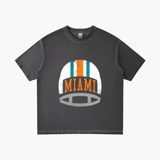 Discover Miami Retro Helmet - Aqua - Dolphins - Gradient T Shirts