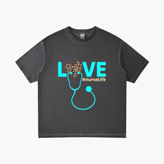 Discover Nurse Life RN LPN CNA Healthcare Cheetah Heart Gradient T Shirts